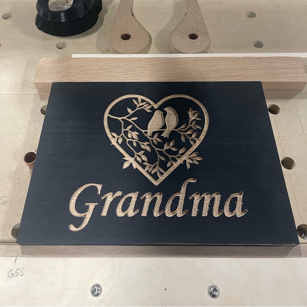 Grandma Engraved Wooden Sign 2 Birds Branch Heart Shape MDF Wood Decor Gift